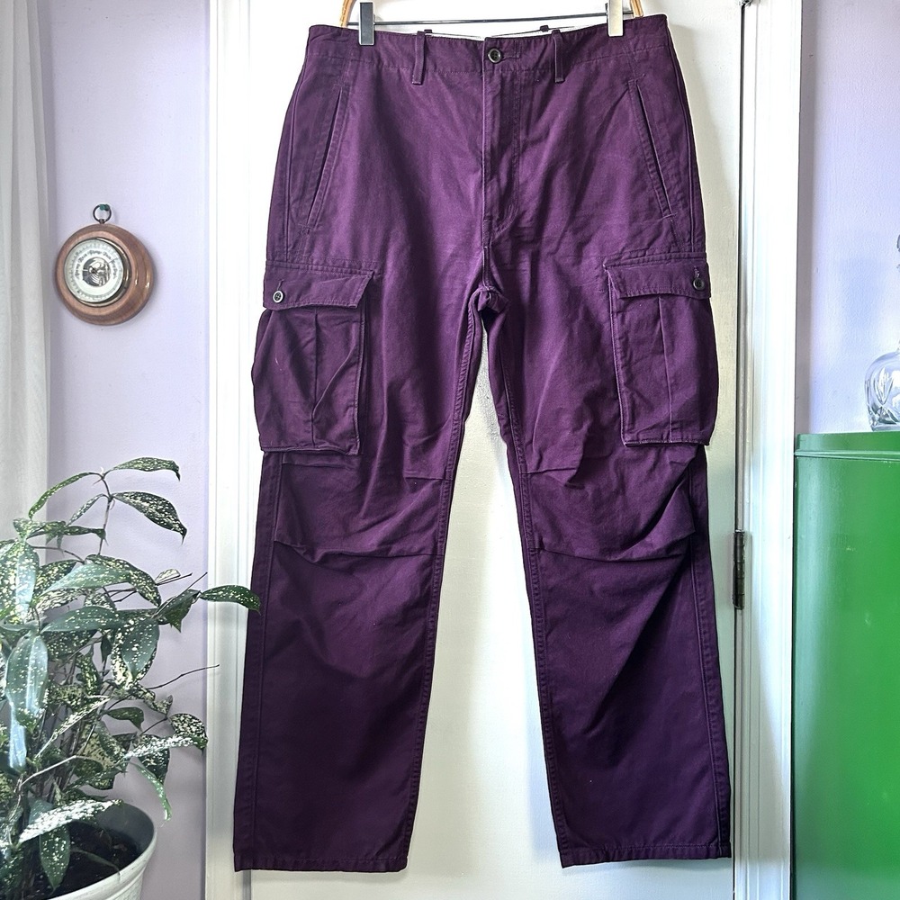 Levi's White Tab Burgundy Cargo Pants Men's 33/30 Reinforced Rear